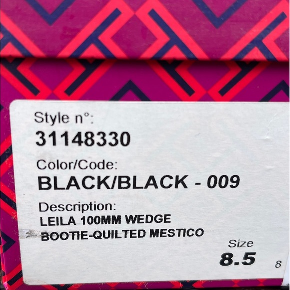 Tory Burch genuine leather in/out quilted booties golden logo 100mm wedge EUC - Picture 3 of 16